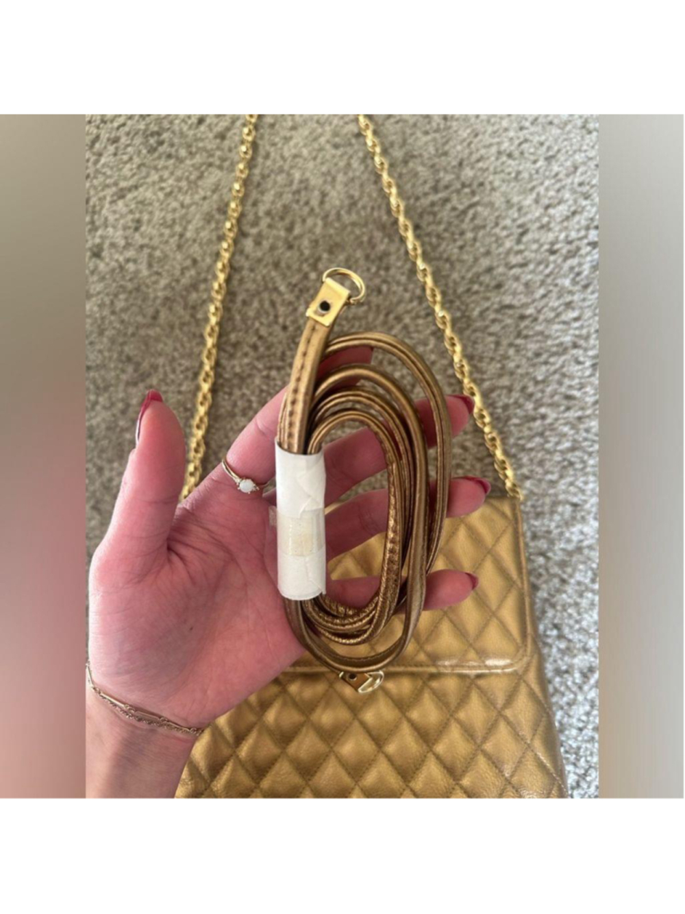 Lanzetti Italy Gold Chain Crossbody Purse - Picture 10 of 13